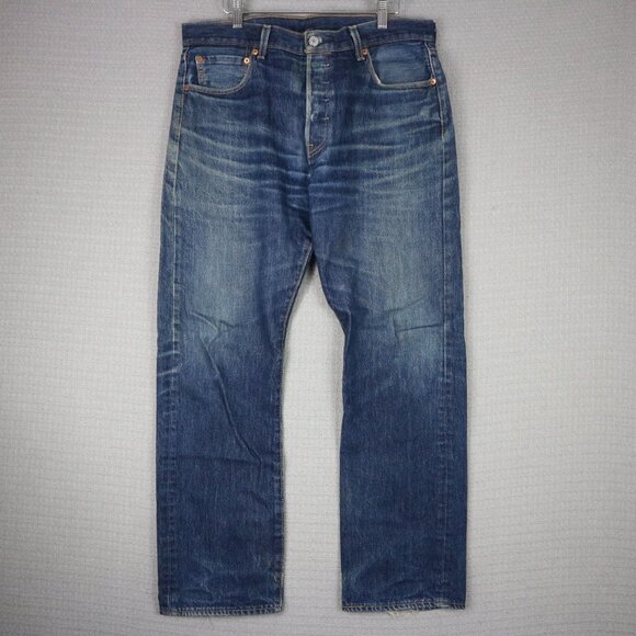 Levi's 501 Denim Faded Wash Classic Straight Cut 34x30 - Picture 1 of 8